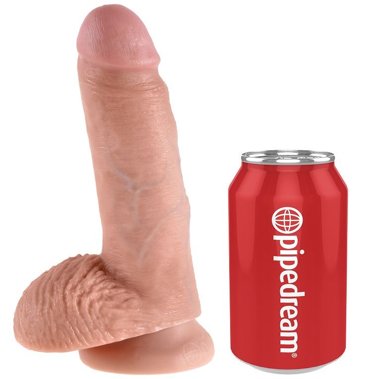 KING COCK - 7 DILDO FLESH CON SFERE 17.8 CM - KING COCK | Lingerie Harness Boutique