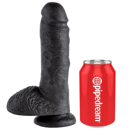 KING COCK - 8 BLACK DILDOS WITH BALLS 20.3 CM