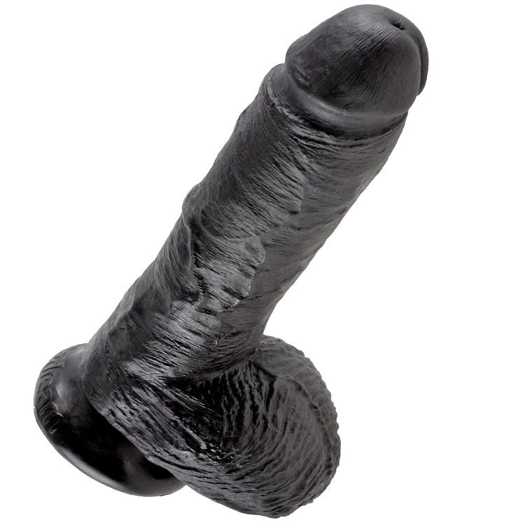 KING COCK - 8 BLACK DILDOS WITH BALLS 20.3 CM