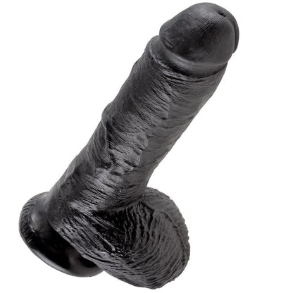 KING COCK - 8 BLACK DILDOS WITH BALLS 20.3 CM