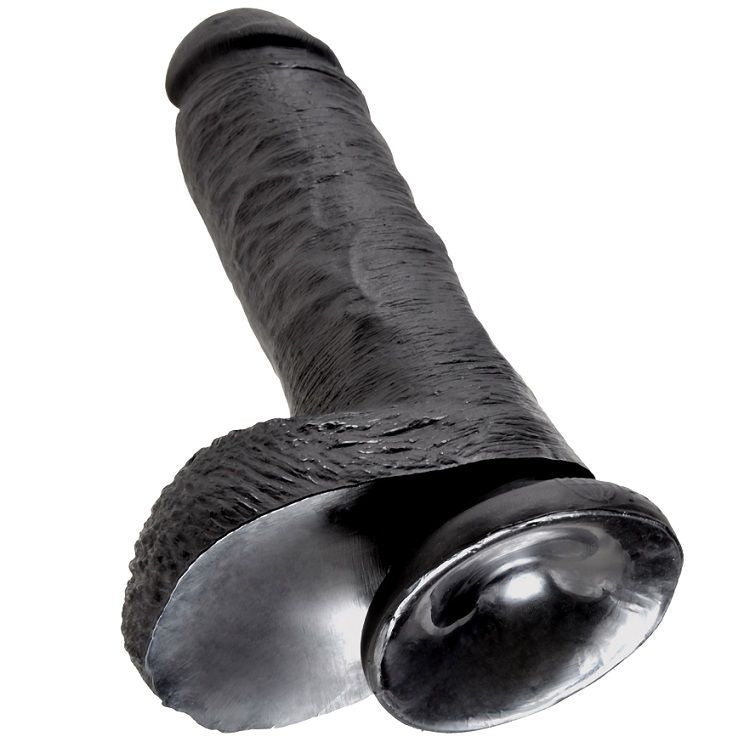 KING COCK - 8 BLACK DILDOS WITH BALLS 20.3 CM