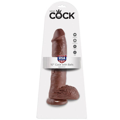 KING COCK - 10 BROWN DILDOS WITH BALLS 25.4 CM