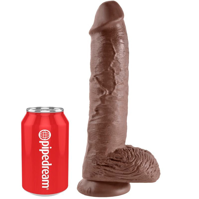 KING COCK - 10 DILDO MARRONE CON SFERE 25.4 CM - KING COCK | Lingerie Harness Boutique