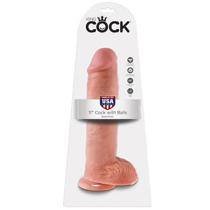 KING COCK - 11 FLESH DILDOS WITH BALLS 28 CM