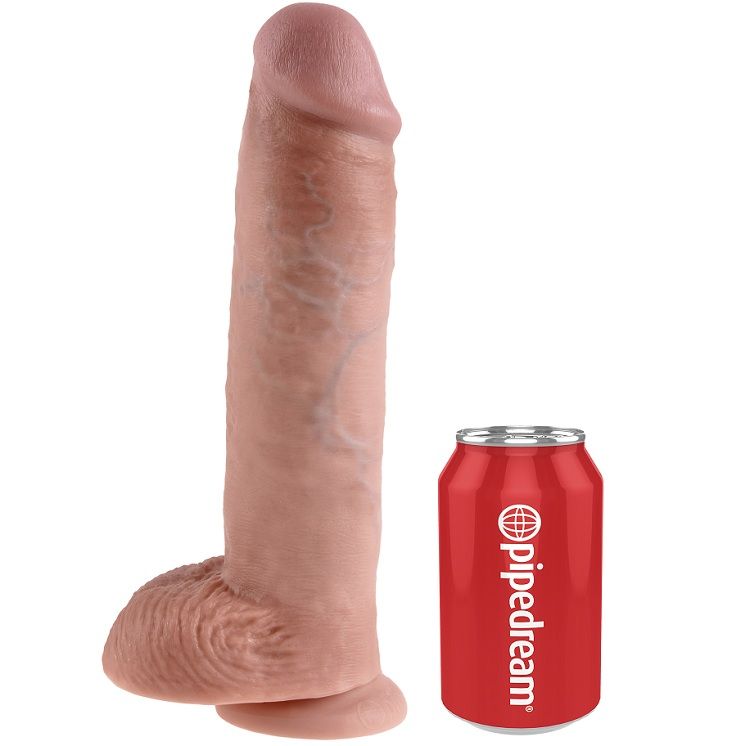 KING COCK - 11 FLESH DILDOS WITH BALLS 28 CM