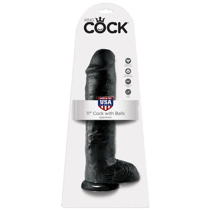 KING COCK - 11 BLACK DILDOS WITH BALLS 28 CM