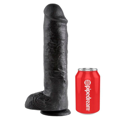 KING COCK - 11 BLACK DILDOS WITH BALLS 28 CM