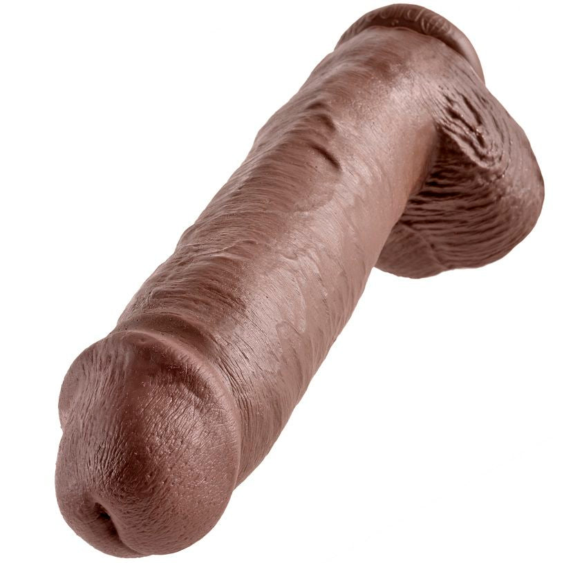 KING COCK - 11 BROWN DILDOS WITH BALLS 28 CM