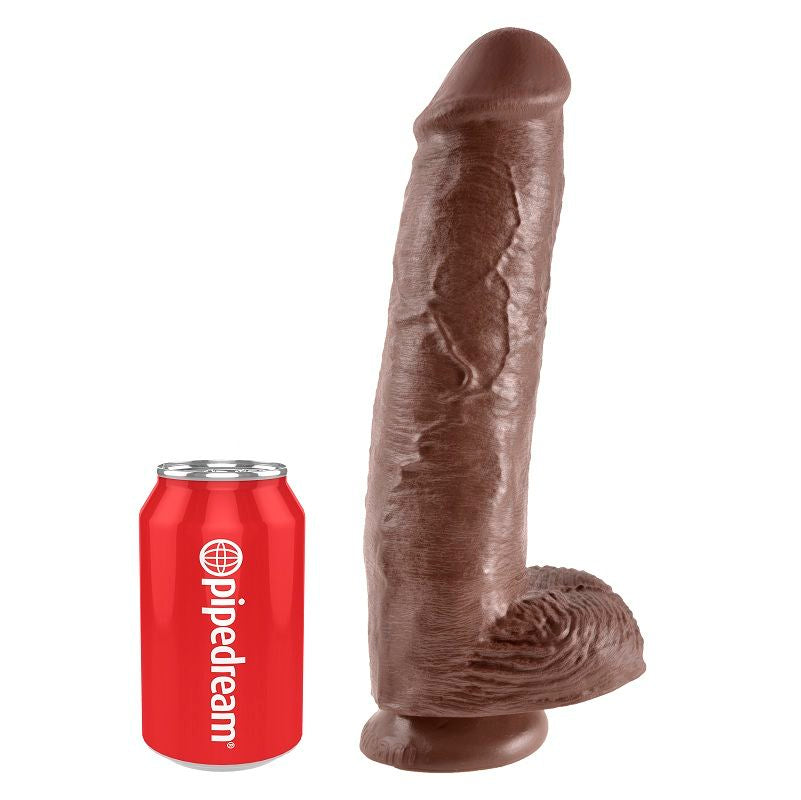 KING COCK - 11 BROWN DILDOS WITH BALLS 28 CM