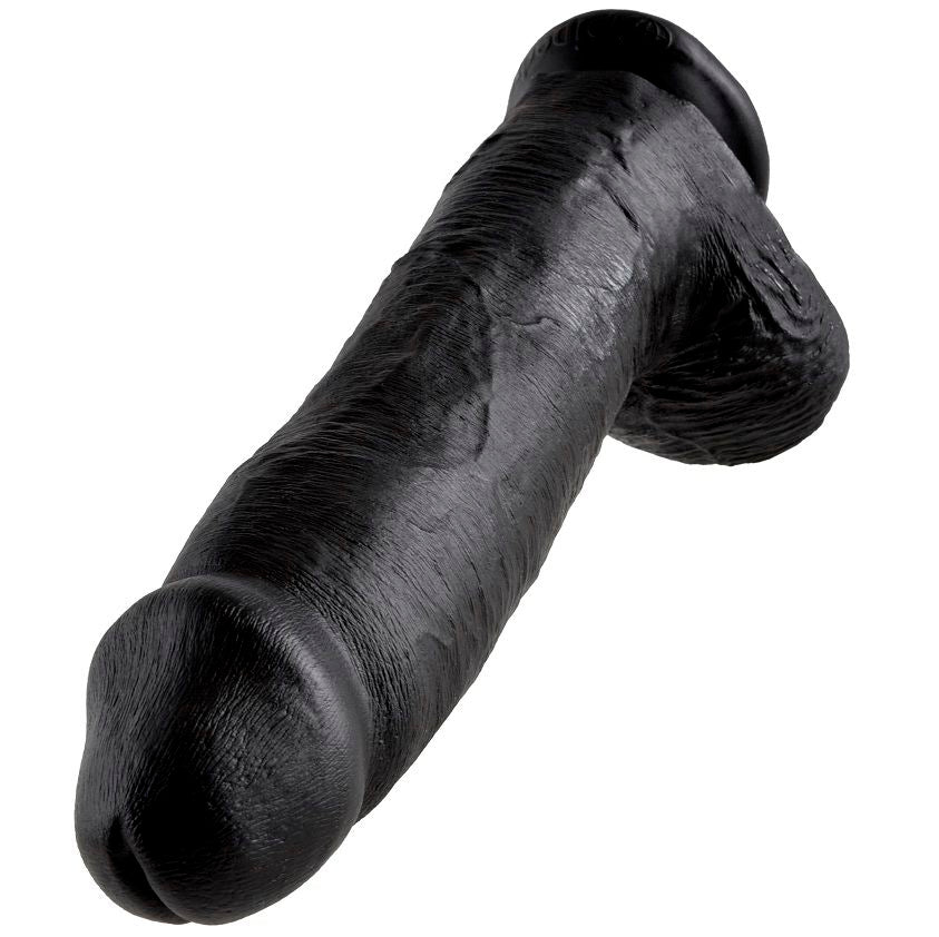 KING COCK - 12 BLACK DILDOS WITH BALLS 30.48 CM