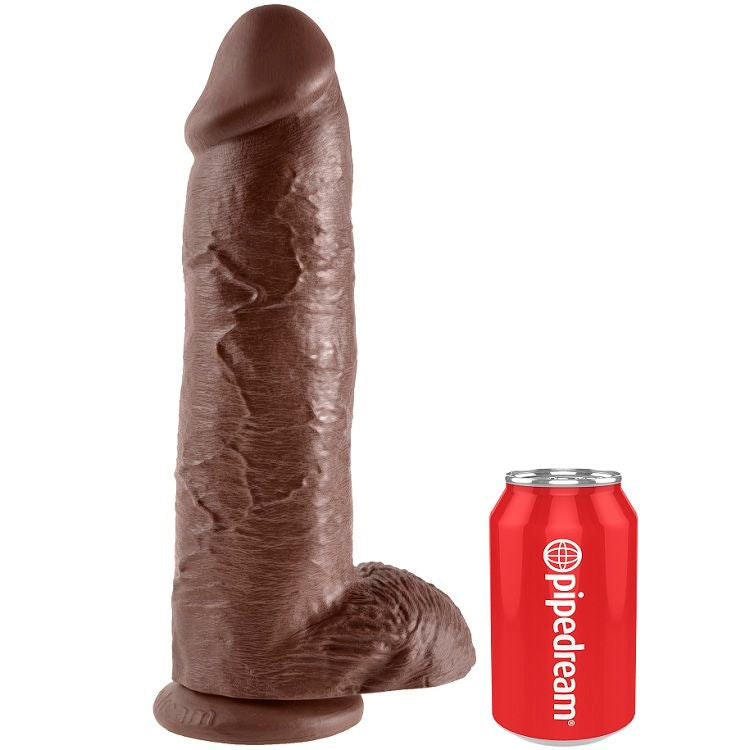 KING COCK - 12 BROWN DILDOS WITH BALLS 30.48 CM