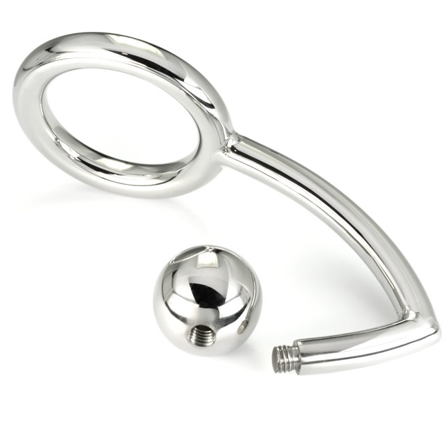 METAL HARD - ANELLO COCK RING CON GANCIO INTRUDER ANALE 45MM - METAL HARD | Lingerie Harness Boutique