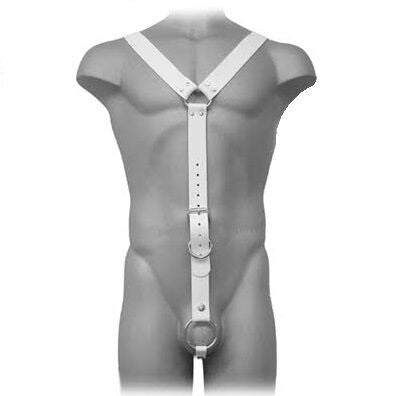 LEATHER BODY - MEN'S WHITE LEATHER HARNESS