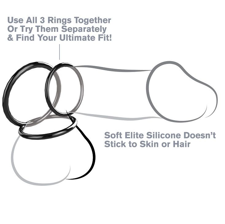 FANTASY C-RINGZ - SET 3 ANELLI STAMINA IN SILICONE - FANTASY C-RINGZ | Lingerie Harness Boutique