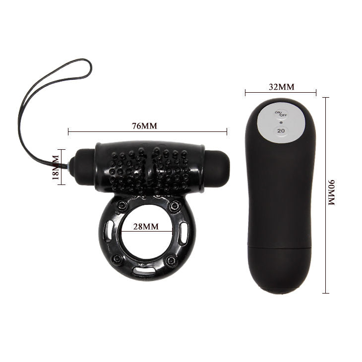 BAILE - TELECOMANDO RING NERO 20V - BAILE FOR HIM | Lingerie Harness Boutique