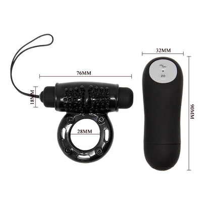 BAILE - TELECOMANDO RING NERO 20V - BAILE FOR HIM | Lingerie Harness Boutique