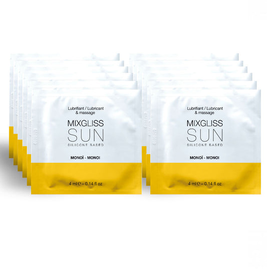 MIXGLISS - LUBRIFICANTE A BASE SILICONE AROMA MONOI 12 MONODOSE 4ML - MIXGLISS | Lingerie Harness Boutique