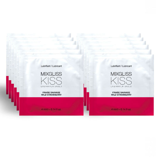 MIXGLISS - WATER-BASED LUBRICANT STRAWBERRY FLAVOUR 12 SINGLE DOSE 4 ML