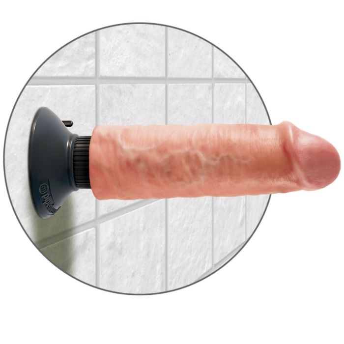 KING COCK - DILDO VIBRATORE 15.24 CM NATURALE - KING COCK | Lingerie Harness Boutique