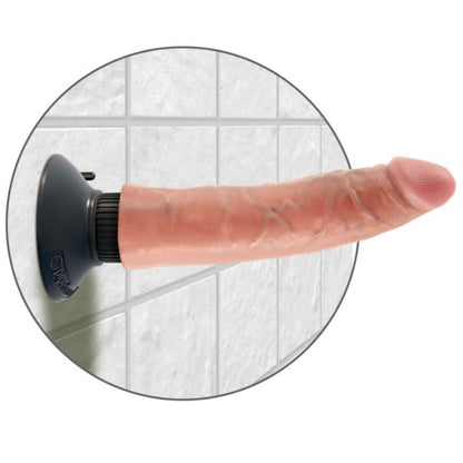 KING COCK - DILDO VIBRATORE 17.78 CM NATURALE - KING COCK | Lingerie Harness Boutique