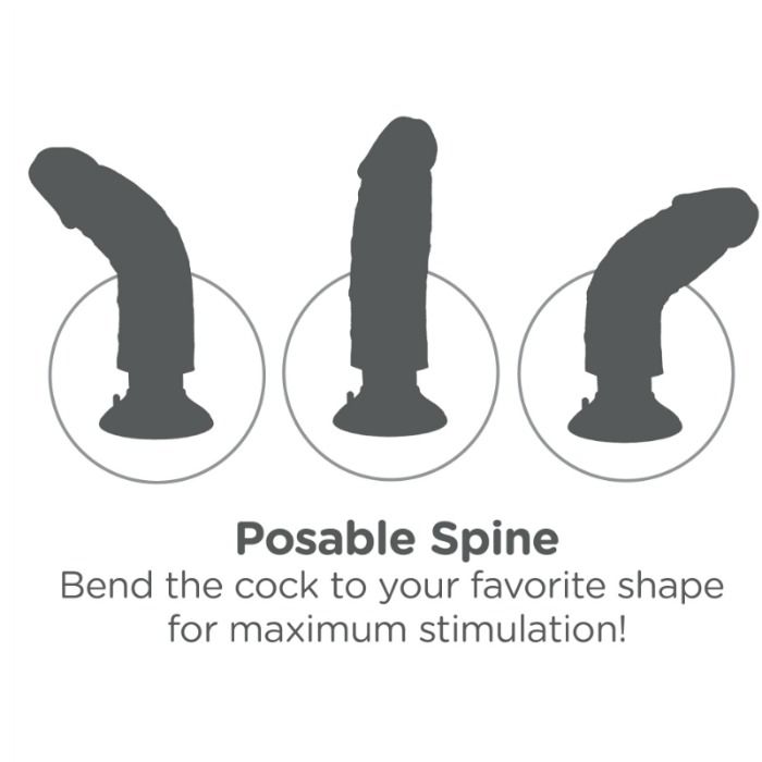 KING COCK - DILDO VIBRATORE 20.32 CM NATURALE - KING COCK | Lingerie Harness Boutique