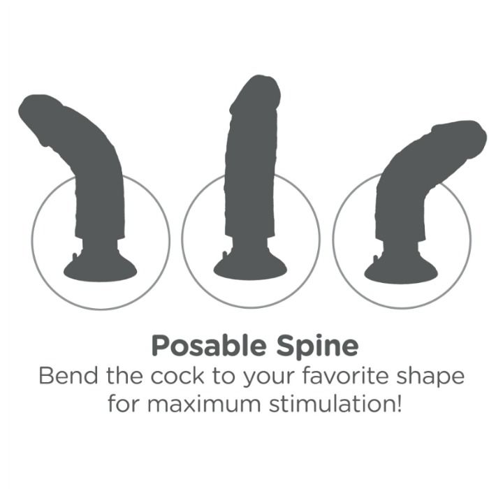 KING COCK - VIBRATING DILDO WITH TESTICLES 23 CM NATURAL