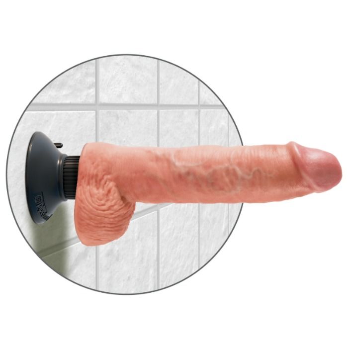 KING COCK - DILDO VIBRANTE CON TESTICOLI 25.5 CM COLORE NATURALE - KING COCK | Lingerie Harness Boutique