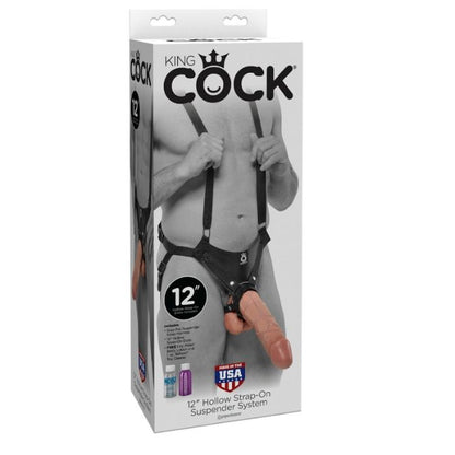 KING COCK - 30.5 CM HOLLOW STRAP SUSPENSION SYSTEM - MEAT