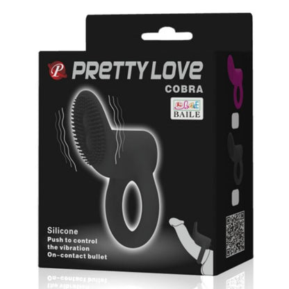PRETTY LOVE - COBRA ANELLO VIBRATORE NERO - PRETTY LOVE MALE | Lingerie Harness Boutique