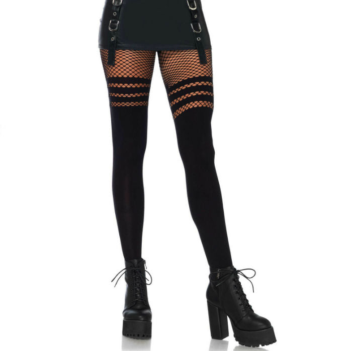 LEG AVENUE - COLLANT CON RIGHE FISNHET - LEG AVENUE HOSIERY | Lingerie Harness Boutique
