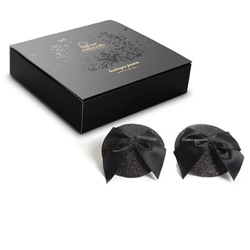 BIJOUX - COPRITEZZOLI BURLESQUE LUCIDI CON FIOCCO - BIJOUX BURLESQUE PASTIES | Lingerie Harness Boutique