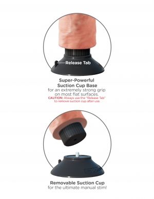 KING COCK - DILDO VIBRATORE 20.32 CM NATURALE - KING COCK | Lingerie Harness Boutique