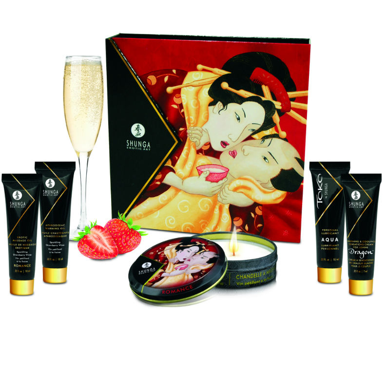 SHUNGA - KIT SEGRETO GEISHA FRAGOLE E CAVA - SHUNGA KITS | Lingerie Harness Boutique