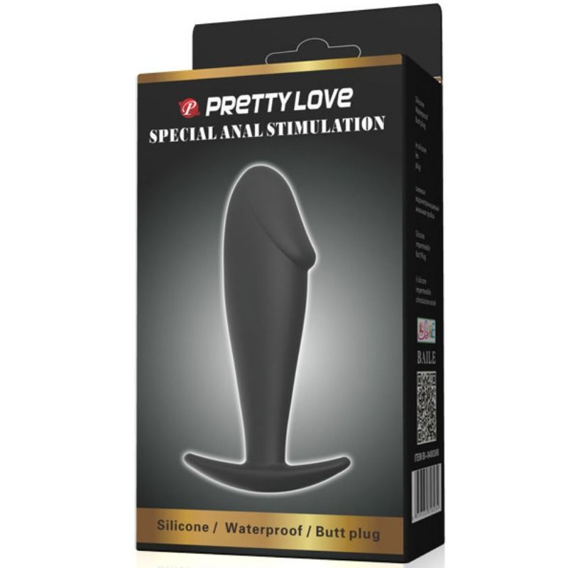 PRETTY LOVE - PLUG ANALE IN SILICONE PER PENE NERO - PRETTY LOVE BOTTOM | Lingerie Harness Boutique