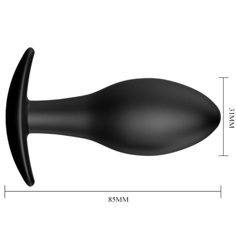 PRETTY LOVE - 8.5 CM BLACK SILICONE ANCHOR BUTT PLUG