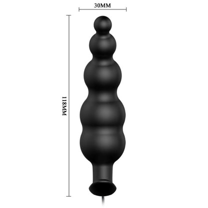 PRETTY LOVE - PLUG ANALE IN SILICONE EXTRA STIMOLAZIONE E 12 MODALIT DI VIBRAZIONE NERO - PRETTY LOVE BOTTOM | Lingerie Harness Boutique
