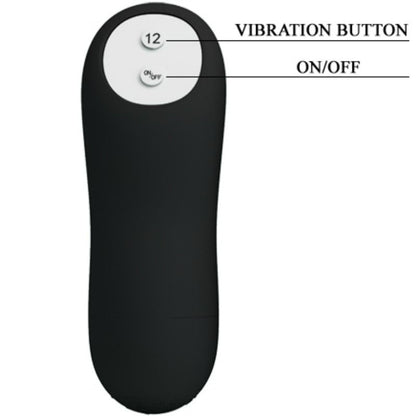PRETTY LOVE - PLUG ANALE IN SILICONE EXTRA STIMOLAZIONE E 12 MODALIT DI VIBRAZIONE NERO - PRETTY LOVE BOTTOM | Lingerie Harness Boutique