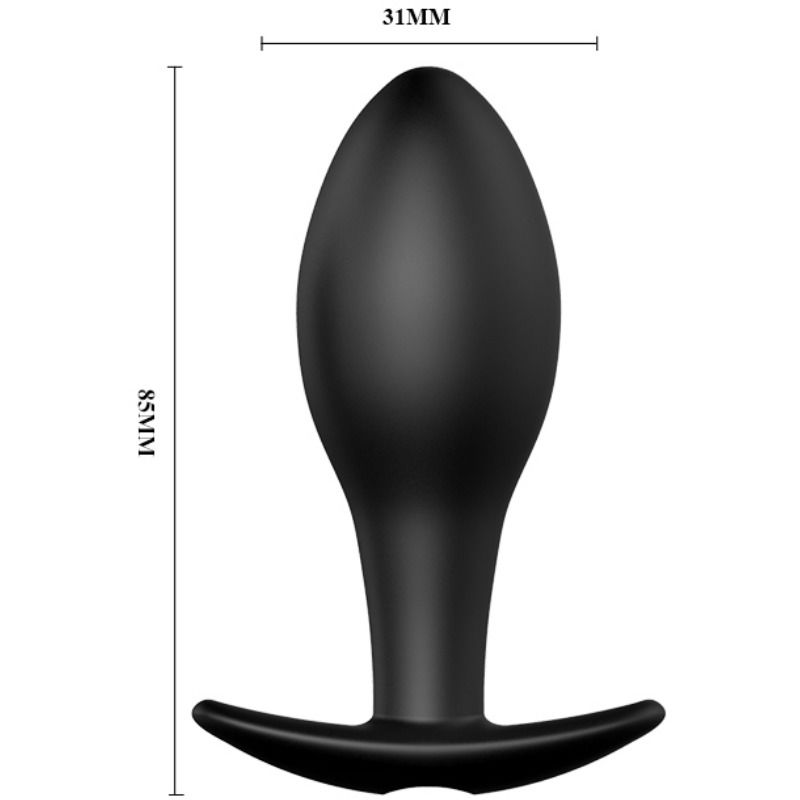 PRETTY LOVE - PLUG ANALE ANCORANTE IN SILICONE 12 MODALIT DI VIBRAZIONE NERO - PRETTY LOVE BOTTOM | Lingerie Harness Boutique