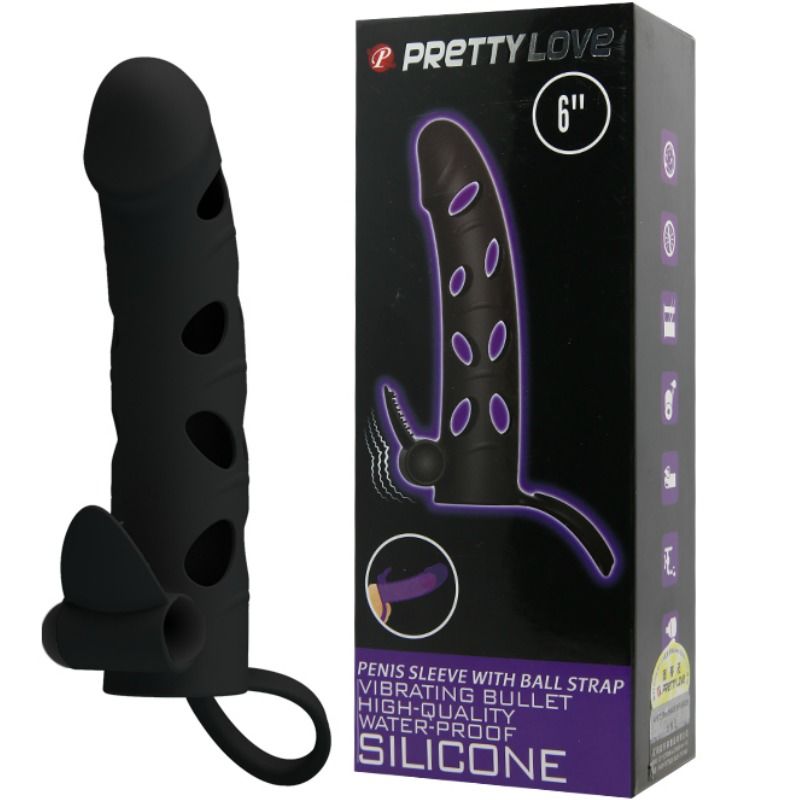 PRETTY LOVE - COPERTURA IN SILICONE CON VIBRAZIONE 15.2 CM - PRETTY LOVE MALE | Lingerie Harness Boutique