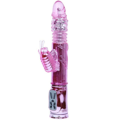 BAILE - VIBRATORE RICARICABILE CON ROTAZIONE E STIMOLATORE A FARFALLA PULSANTE - BAILE ROTATIONS | Lingerie Harness Boutique