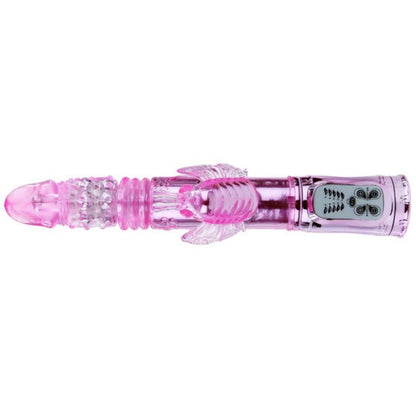 BAILE - VIBRATORE RICARICABILE CON ROTAZIONE E STIMOLATORE A FARFALLA PULSANTE - BAILE ROTATIONS | Lingerie Harness Boutique