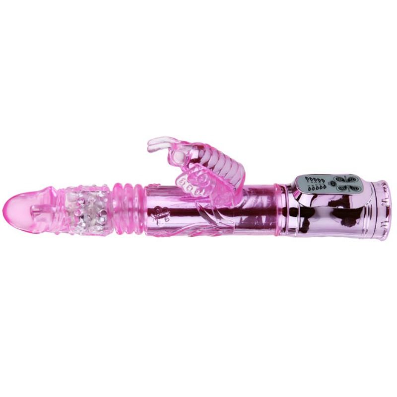 BAILE - VIBRATORE RICARICABILE CON ROTAZIONE E STIMOLATORE A FARFALLA PULSANTE - BAILE ROTATIONS | Lingerie Harness Boutique