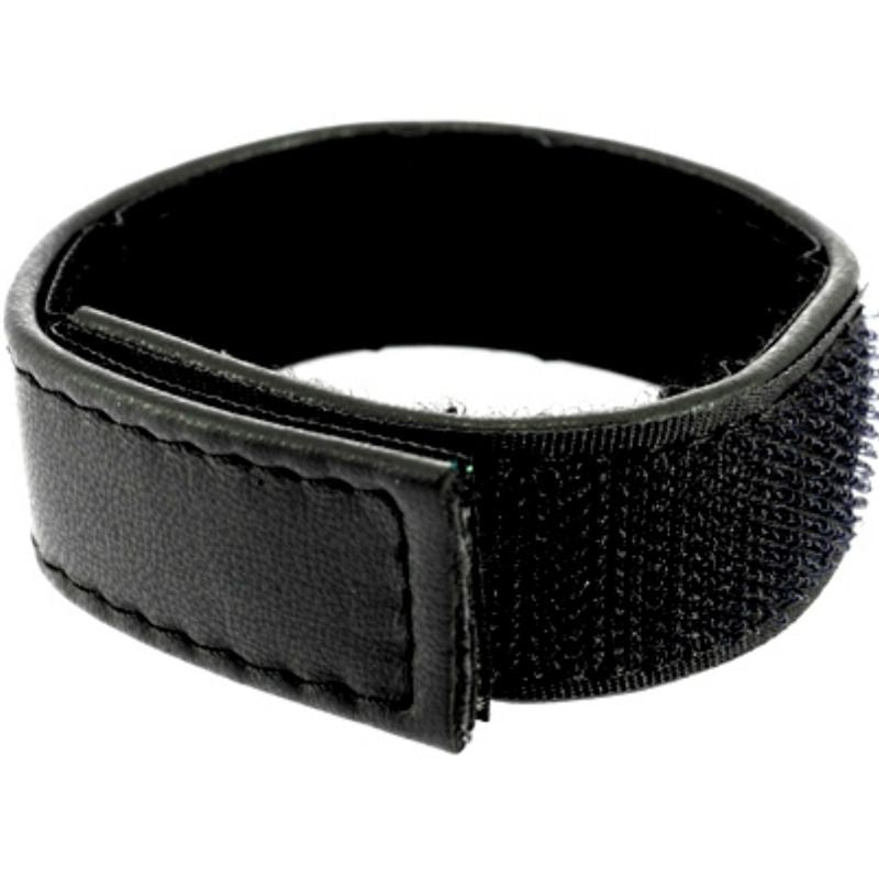 LEATHER BODY - COCK AND BALL STRAP VELCRO ADJUSTABLE - BLACK