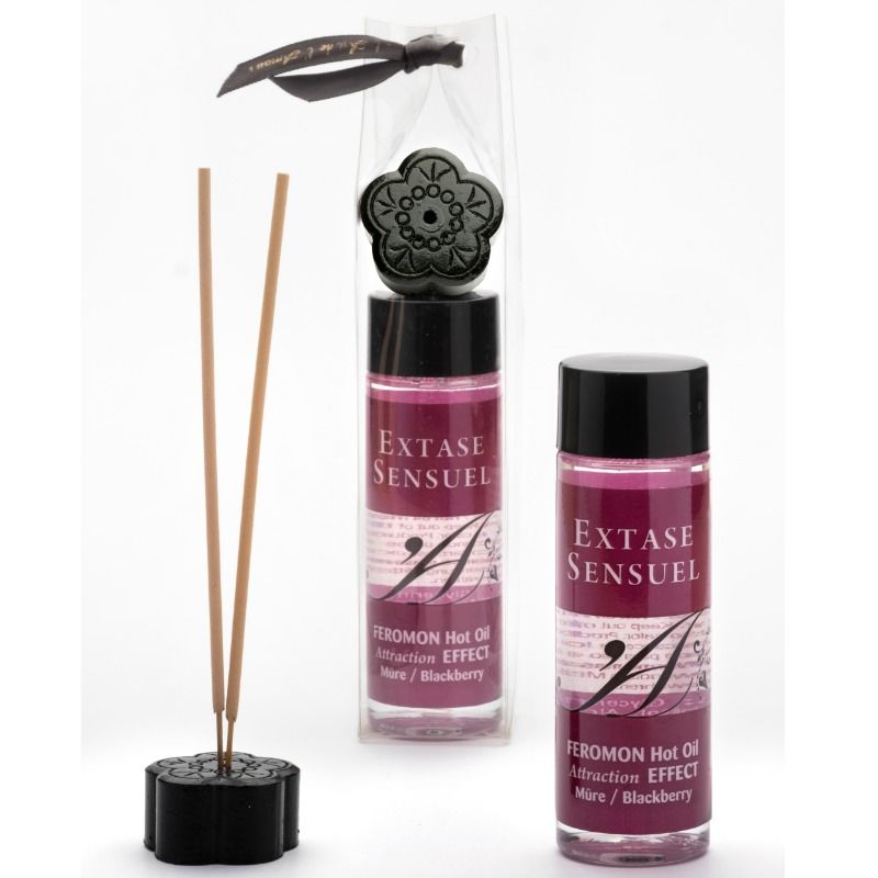 EXTASE SENSUAL - OLIO DA MASSAGGIO EFFETTO RISCALDANTE AI FEROMONI DI MORA 100 ML - EXTASE SENSUAL | Lingerie Harness Boutique