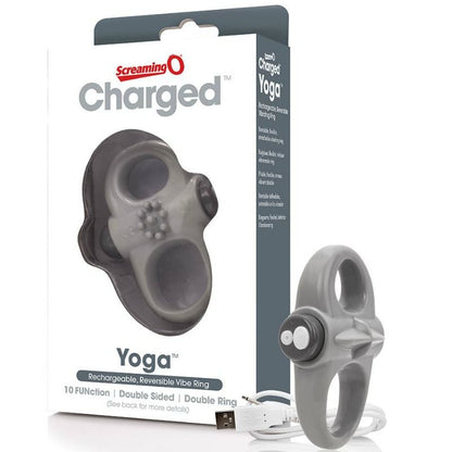 SCREAMING O - RECHARGEABLE VIBRATING YOGA RING GREY