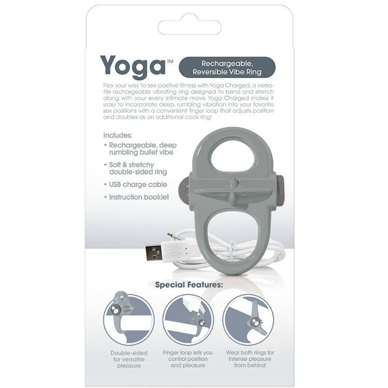 SCREAMING O - RECHARGEABLE VIBRATING YOGA RING GREY