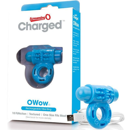 SCREAMING O - RING WOW RECHARGEABLE VIBRATOR BLUE