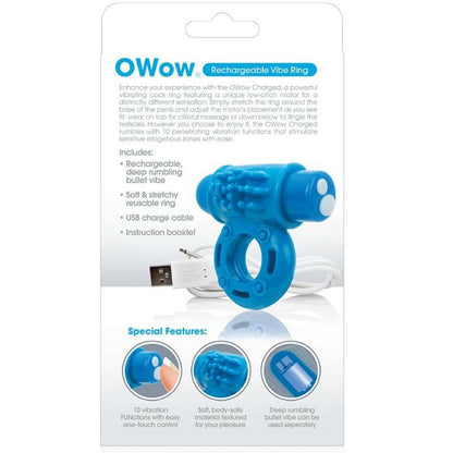 SCREAMING O - RING WOW RECHARGEABLE VIBRATOR BLUE