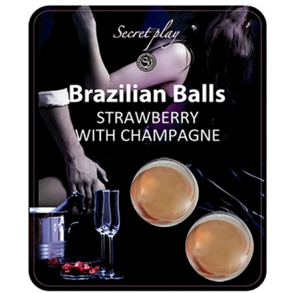 SECRETPLAY - SET DI PALLINE BRASILIANE FRAGOLA E CHAMPAGNE - SECRETPLAY COSMETIC | Lingerie Harness Boutique