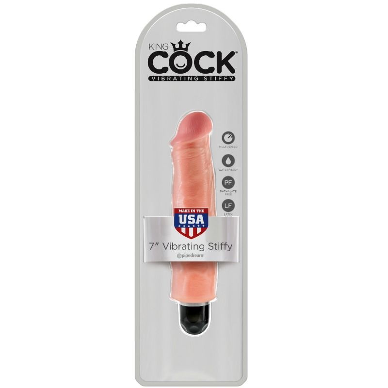 KING COCK - REALISTIC RIGID VIBRATOR 17.8 CM NATURAL